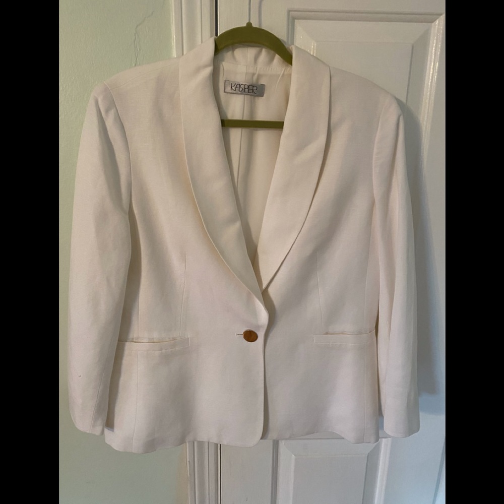 Jasper white linen blazer